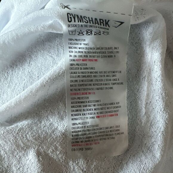 Gymshark Womens Sheer Tank Top Split Open Back Round Hem Size Medium White - Picture 6 of 6